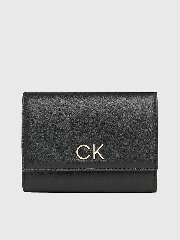 CK BLACK Recycled Trifold Wallet for women CALVIN KLEIN