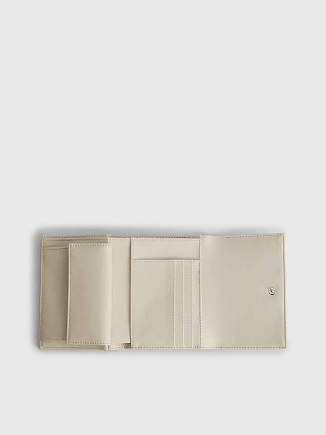 grey recycled trifold wallet for women calvin klein