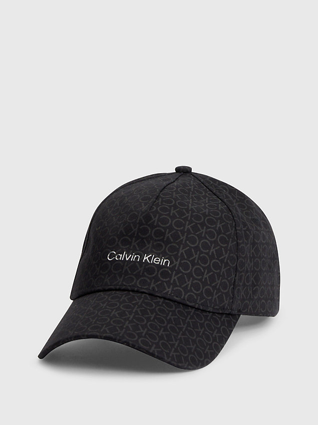 berretto con logo in cotone biologico black da donna calvin klein