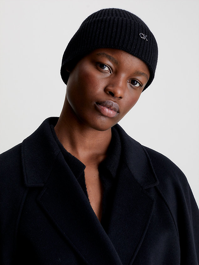 bonnet recyclé black pour femmes calvin klein