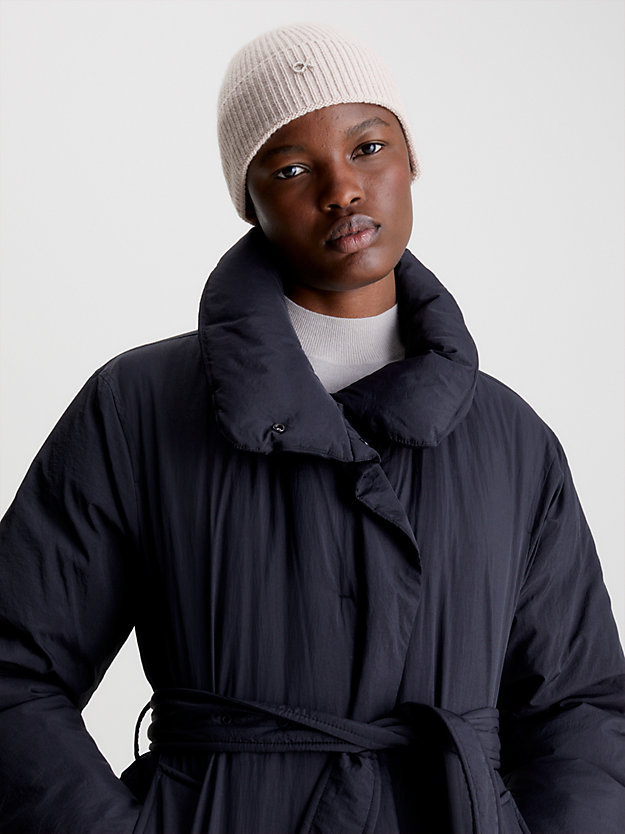 shadow gray recycled beanie for women calvin klein