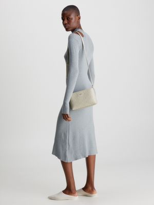 STONEY BEIGE Recycled Logo Crossbody Bag for women CALVIN KLEIN