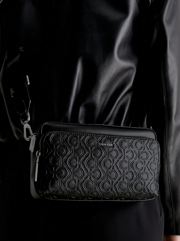 sac en bandoulière avec logo ck black pour femmes calvin klein
