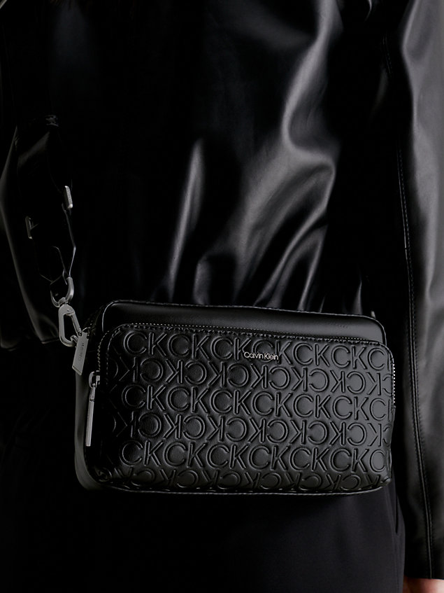 black logo crossbody bag for women calvin klein
