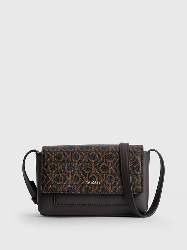 brown small recycled crossbody bag for women calvin klein