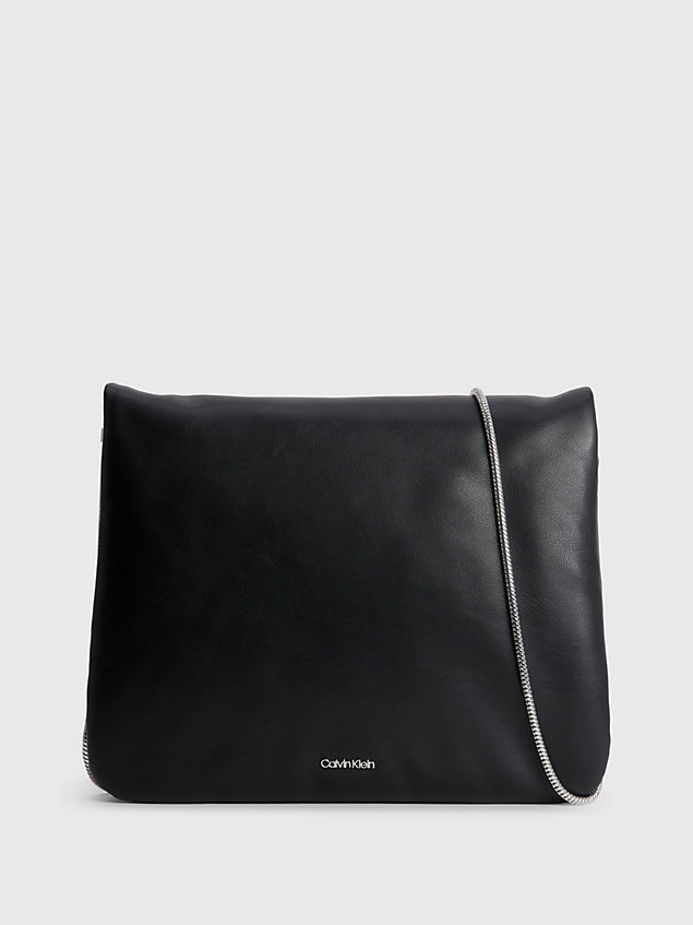 black soft recycled crossbody bag for women calvin klein