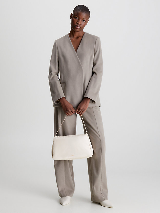 crystal gray soft recycled shoulder bag for women calvin klein