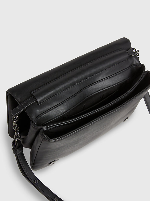 ck black quilted shoulder bag for women calvin klein