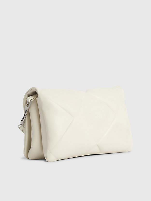 dk ecru quilted shoulder bag for women calvin klein