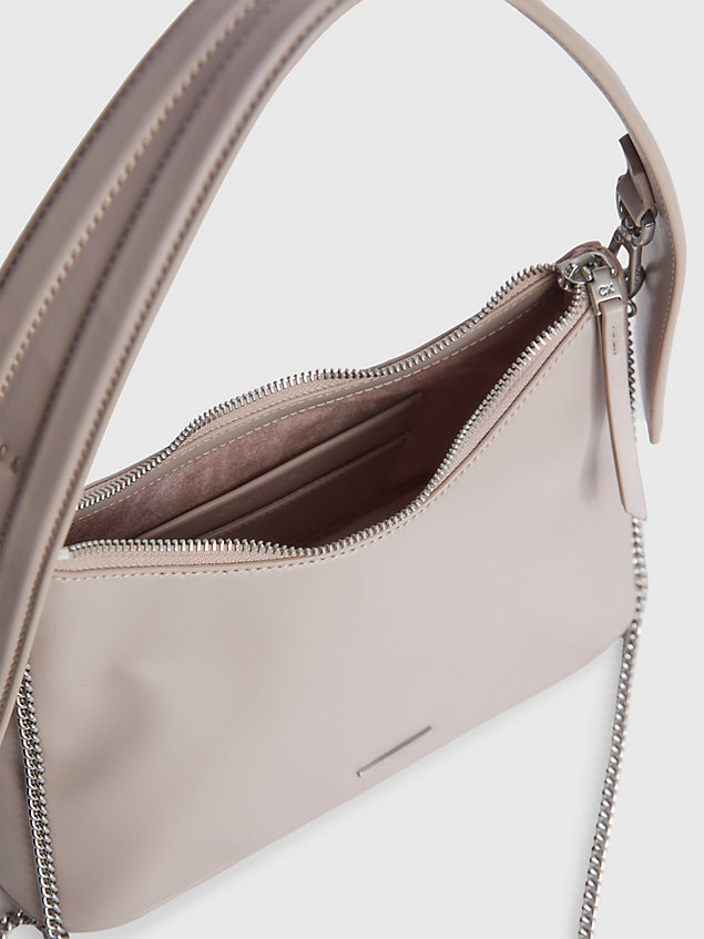 grey small vegan leather crossbody bag for women calvin klein