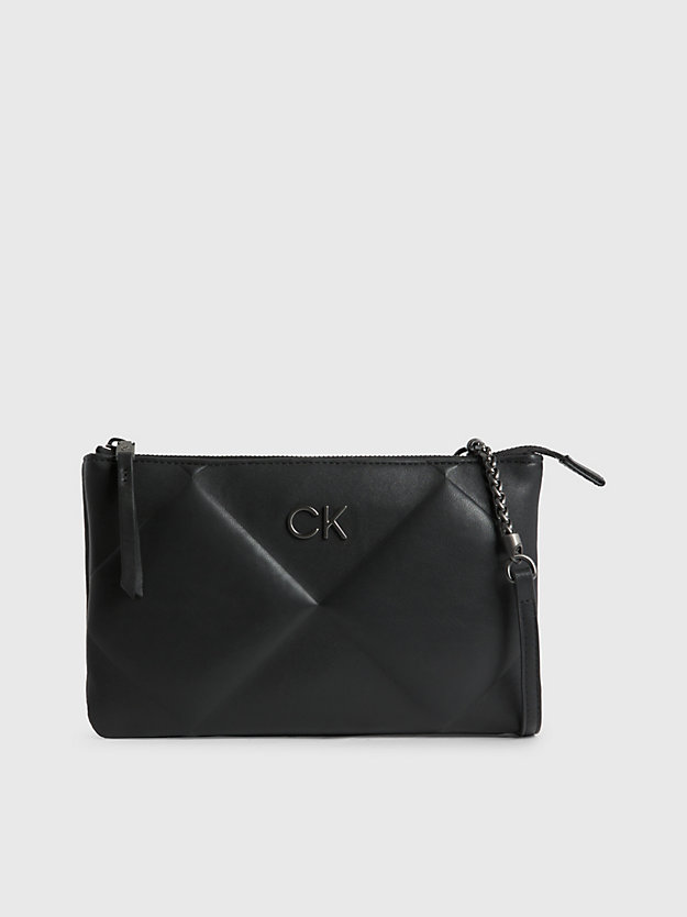 ck black quilted crossbody bag for women calvin klein