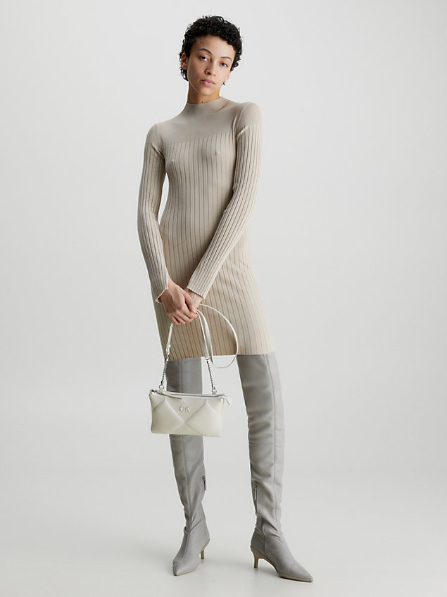 grey quilted crossbody bag for women calvin klein