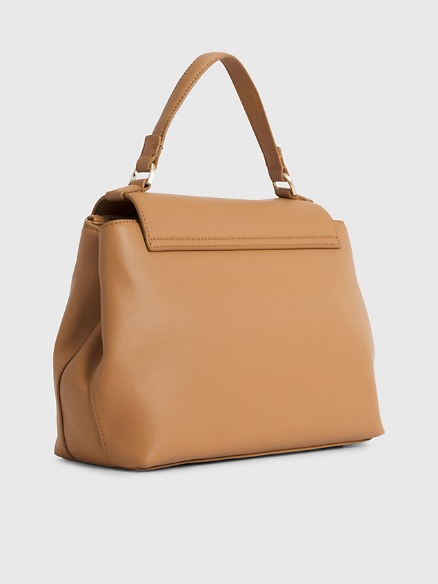 brown logo tote bag for women calvin klein