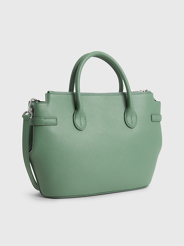 green faux leather tote bag for women calvin klein
