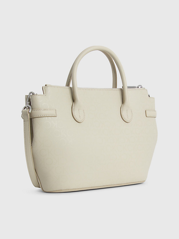 stoney beige faux leather tote bag for women calvin klein