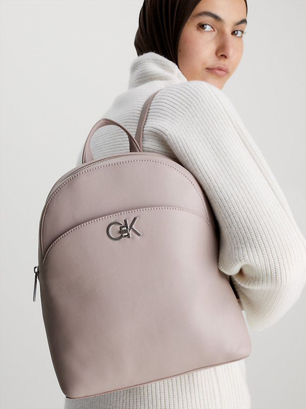 shadow gray round backpack for women calvin klein