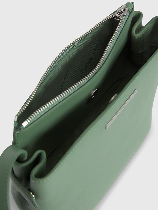 green faux leather crossbody bag for women calvin klein