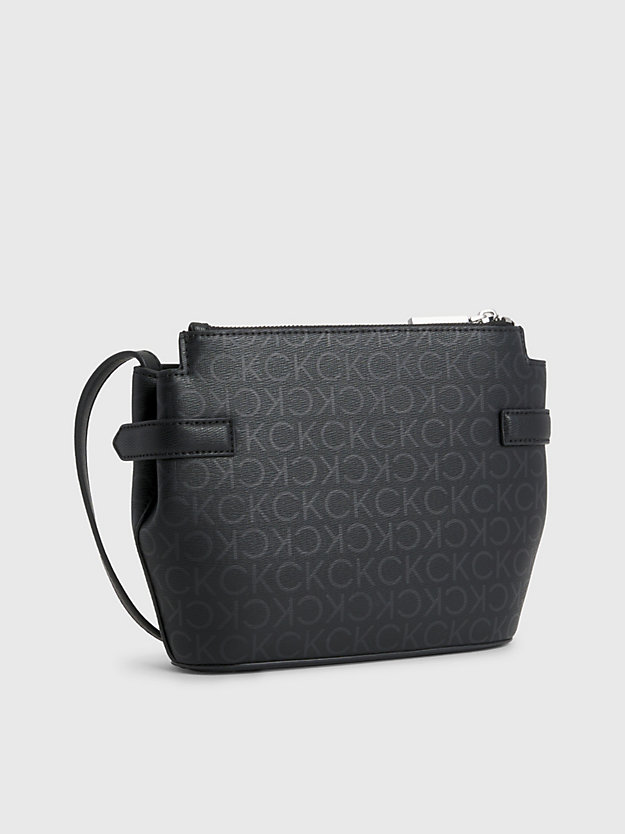 ck black faux leather crossbody bag for women calvin klein