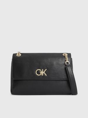 Calvin Klein Fold Over Shoulder Bag Ck Black, Crossbody Bag