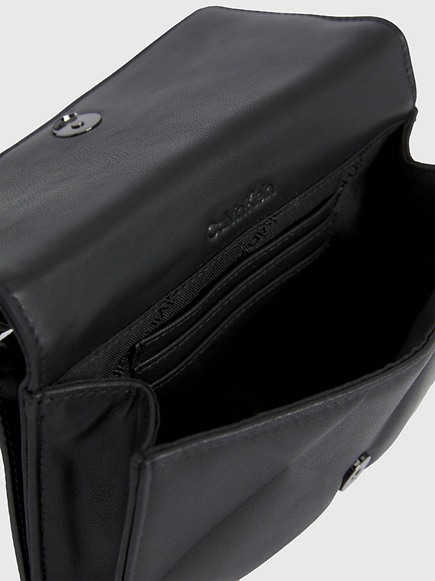 ck black quilted crossbody mini bag for women calvin klein