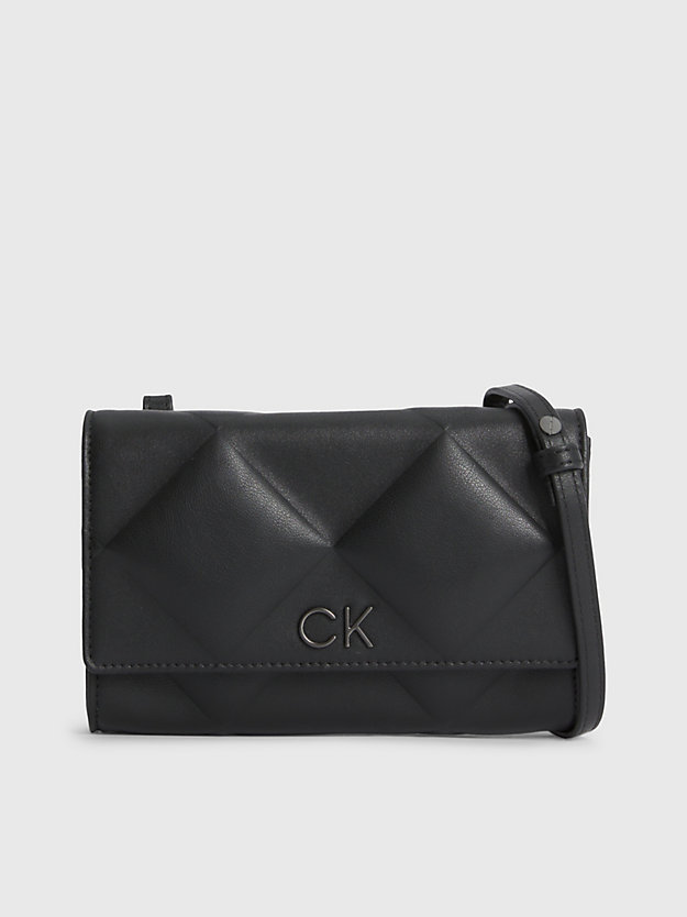 ck black quilted crossbody mini bag for women calvin klein