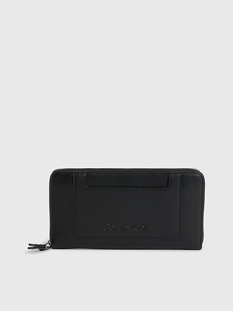 black großes rfid-portemonnaie aus recyceltem material für damen - calvin klein