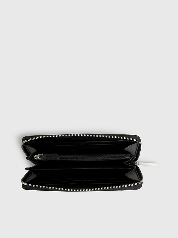 ck black rfid-portemonnaie mit rundum-reißverschluss für damen - calvin klein