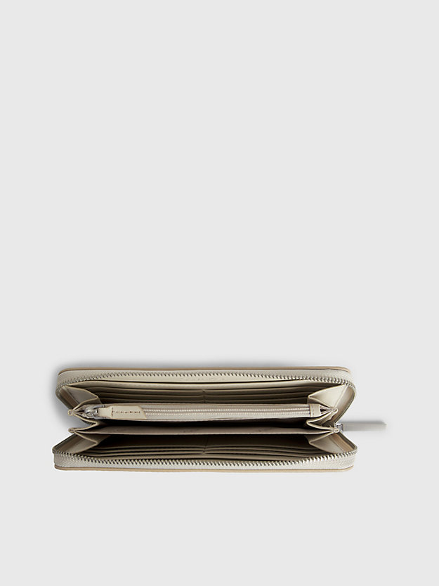 stoney beige rfid zip around wallet for women calvin klein