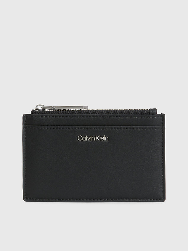 black faux leather cardholder for women calvin klein