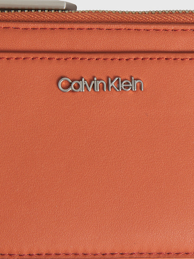 brown faux leather cardholder for women calvin klein