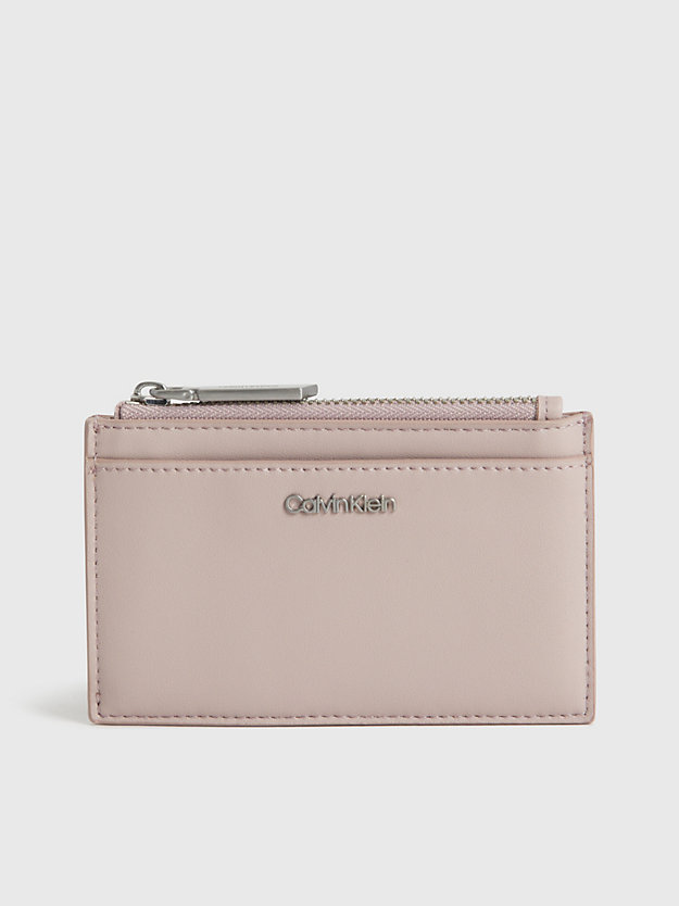 shadow gray faux leather cardholder for women calvin klein