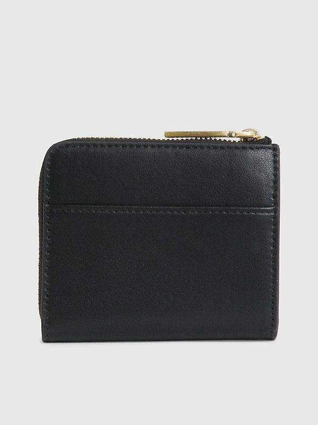 ck black kleines portemonnaie mit rundum-reißverschluss für damen - calvin klein
