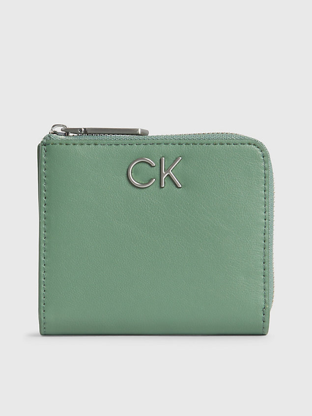green small zip around wallet for women calvin klein