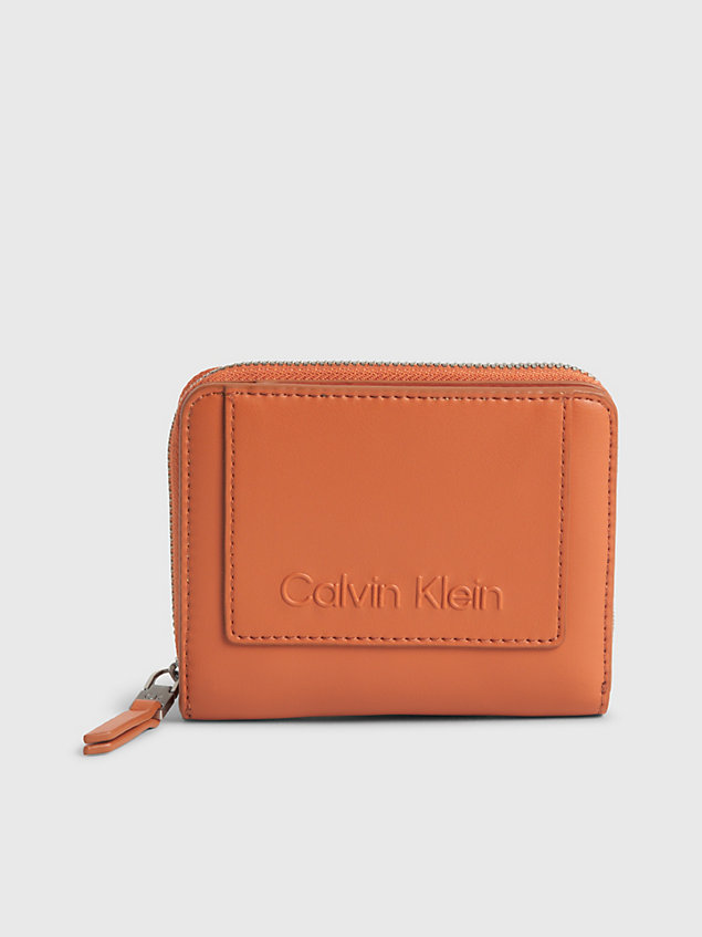 brown small rfid wallet for women calvin klein