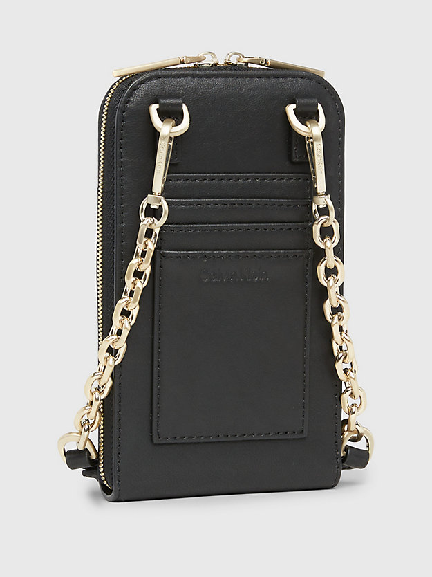 ck black crossbody wallet phone pouch for women calvin klein