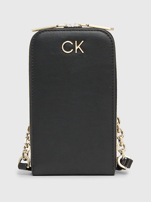 ck black crossbody phone bag for women calvin klein