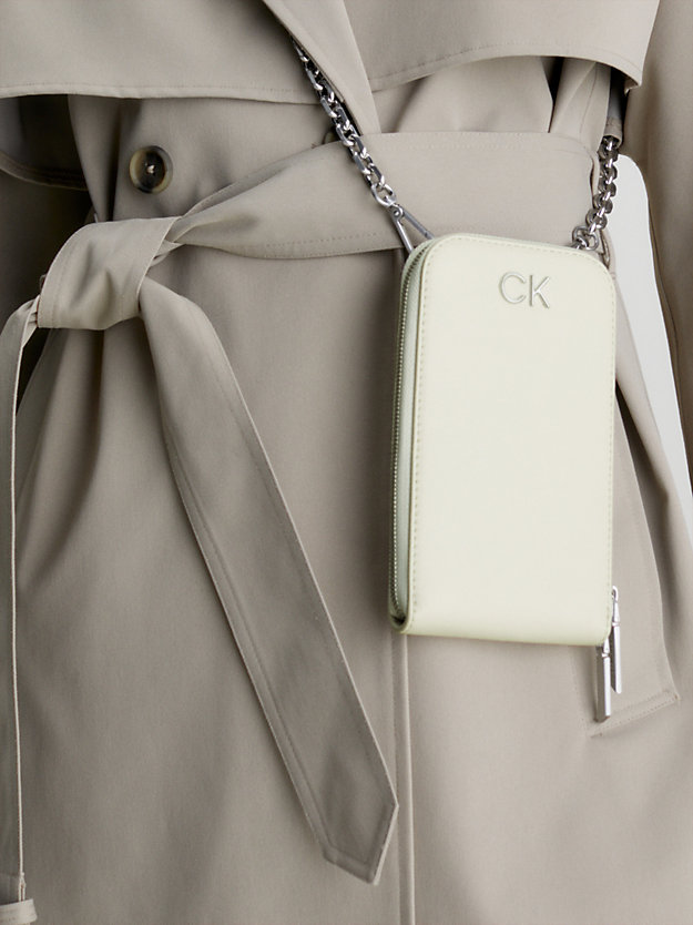 dk ecru crossbody phone bag for women calvin klein
