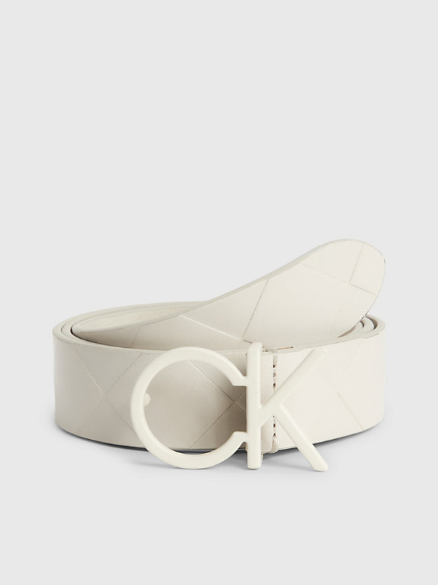 dk ecru quilted leather belt for women calvin klein