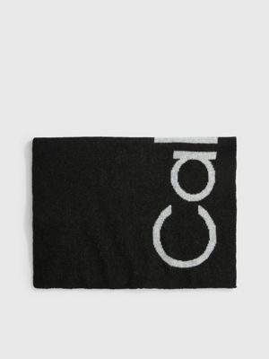 black logo-schal aus wollgemisch für damen - calvin klein