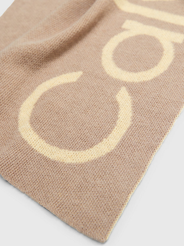 écharpe en laine mélangée avec logo doeskin pour femmes calvin klein
