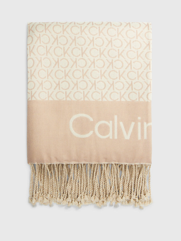 sciarpa con logo doeskin da donna calvin klein