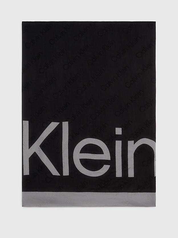 écharpe en jacquard avec logo ck black pour femmes calvin klein