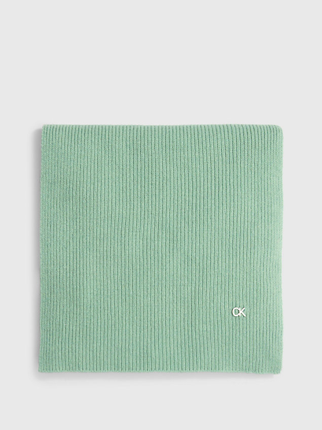 écharpe en laine mélangée green pour femmes calvin klein