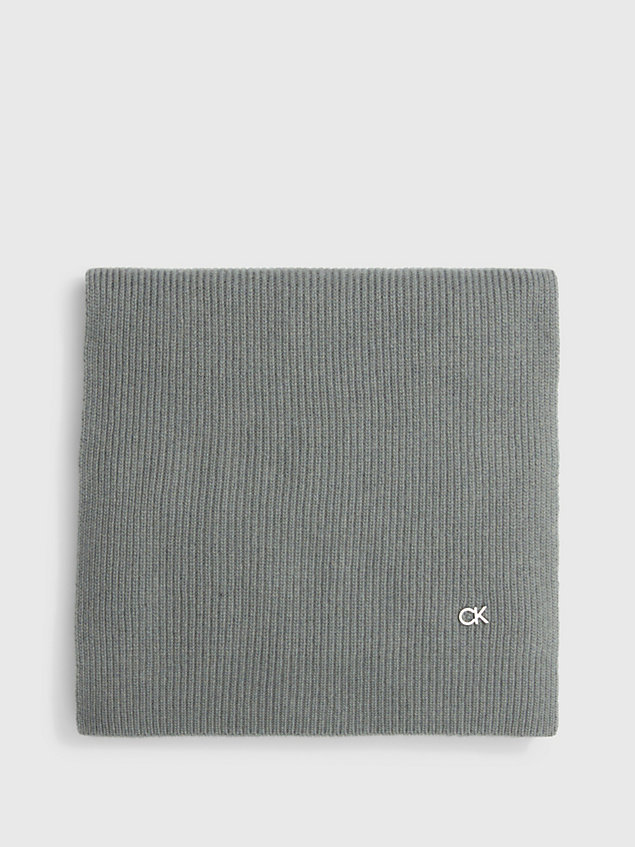 grey szalik z mieszanki wełny dla kobiety - calvin klein