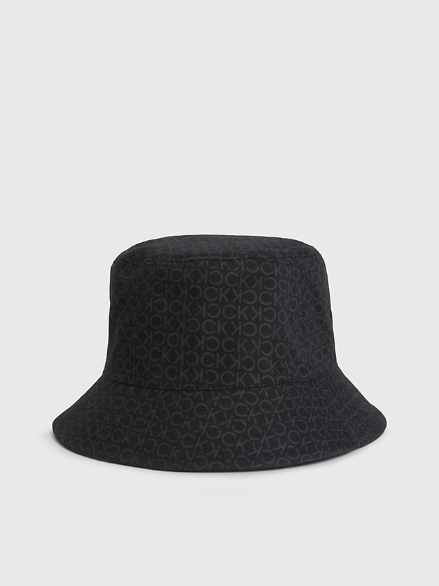 black omkeerbare bucket hat voor dames - calvin klein