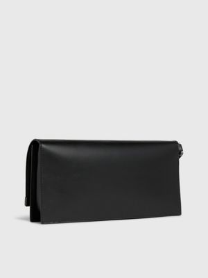 Black leather clearance clutch bag