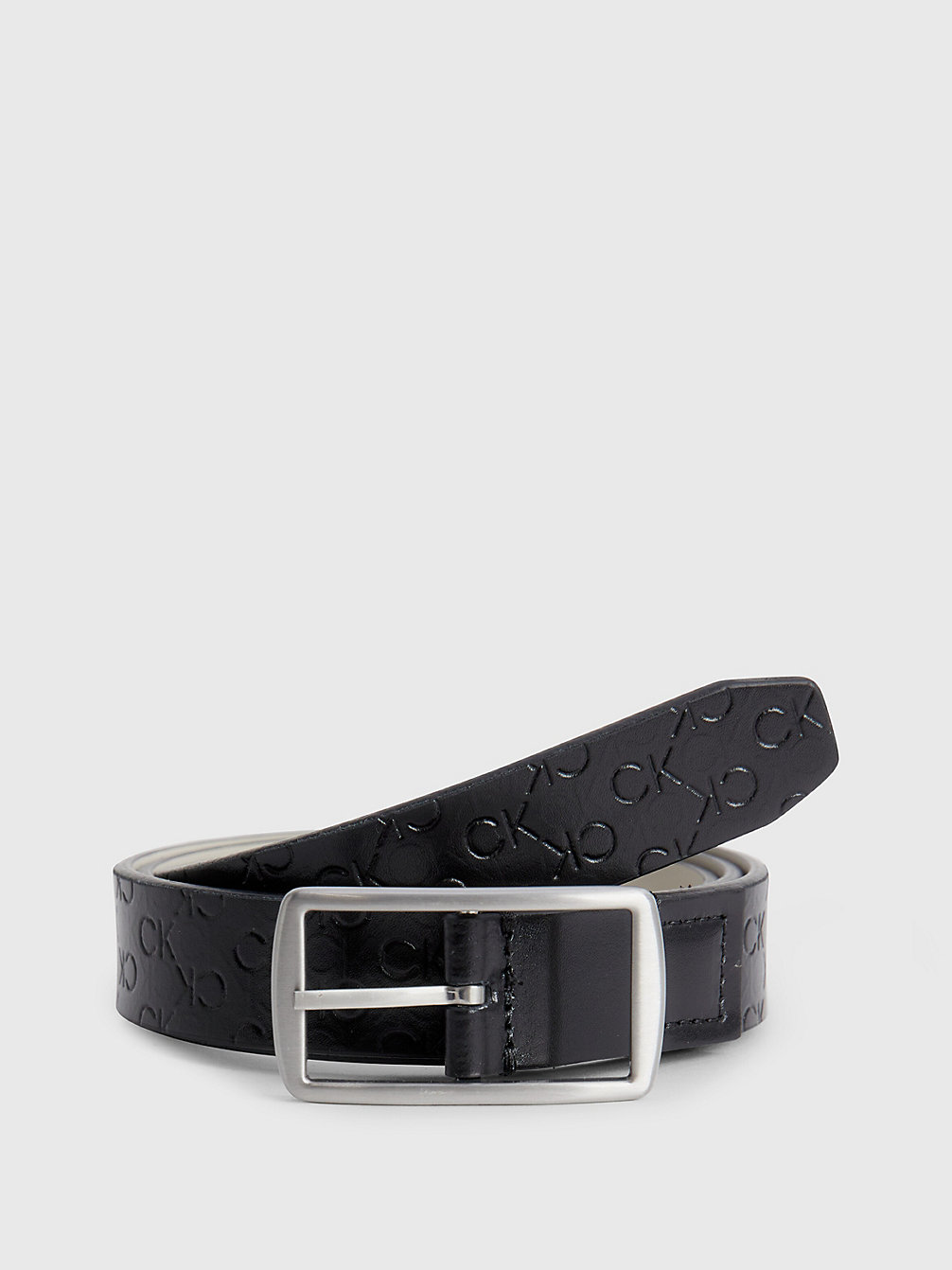 STONEY BEIGE / BLACK EMBOSS Reversible Leather Belt undefined women Calvin Klein