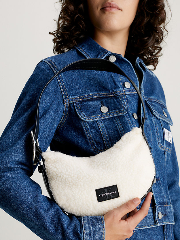 sherpa small sherpa shoulder bag for women calvin klein jeans