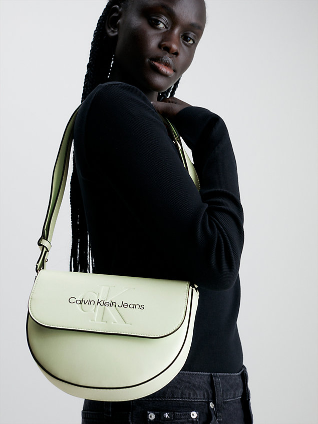 green saddle shoulder bag for women calvin klein jeans