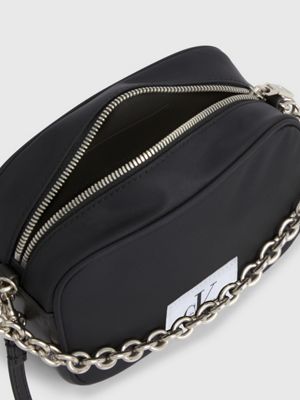 black faux leather crossbody bag for women calvin klein jeans